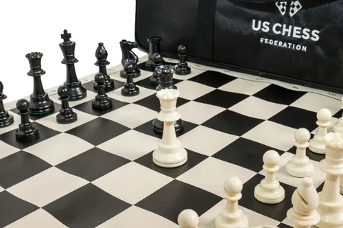 Vista 4 de EE. UU. Juego de ajedrez triple ponderado Chess Supreme (Negro)