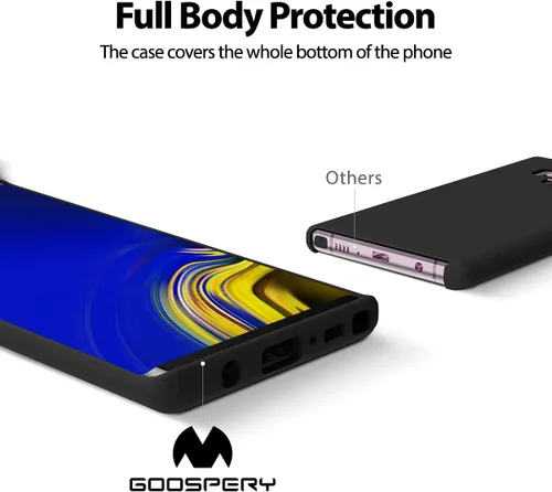 Vista 3 de GOOSPERY Funda de silicona líquida para Samsung Galaxy Note 9 (2018) Jelly Rubber Bumper Case con forro de microfibra suave - Negro