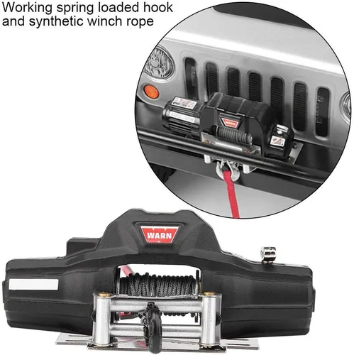 Vista 2 de Cabrestante automático de coche Rc, universal escala 1/8 modelo Rc vehículo oruga accesorio de coche Dualmotor Winch con control remoto inalámbrico