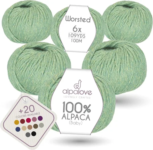 Vista 19 de Set de Lana Abultada (6 x 50 g) Súper Suave de Alpaca Bebé para Tejer Antracita 300 Metros
