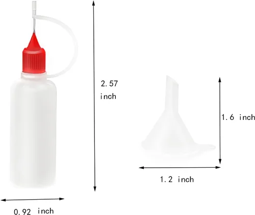 Vista 2 de 12 botellas aplicadoras de punta de precisión de 0.5 onzas, botellas de pegamento de punta de aguja de 6 colores para manualidades de papel