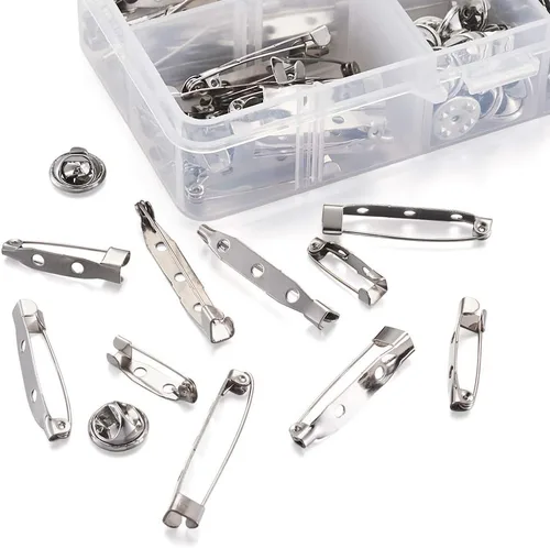 Vista 7 de KISSITTY 130 unidades/caja de 0.787 in, 0.984 in, 1.260 in, 1.378 in, 1.496 in, broches de seguridad con 20 juegos de pines de solapa