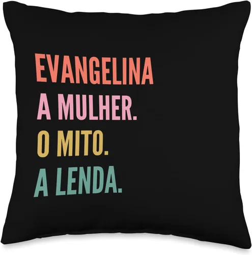 Vista 4 de Funny Portuguese First Name Design - Evangelina Throw Pillow