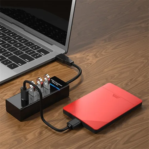Vista 5 de Hub USB multiUSB Splitter USB 3.0 Puerto extensor Hub con 4 puertos, cable de extensión USB Super Speed HUB Splitter Expansión para mouse Flash