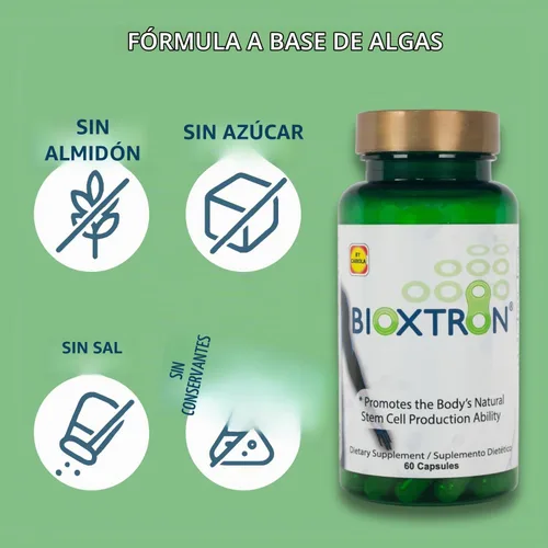 Vista 7 de Bioxtron Suplemento Natural de Células Madre en Cápsulas - Algas Azules y Verdes, Espirulina, Apoyo Energético - 60 Cápsulas