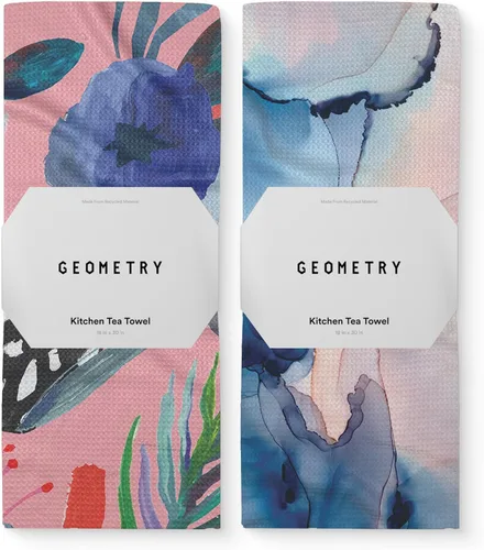 Vista 12 de GEOMETRY Paños de Cocina - Paños de Cocina de Secado Rápido para Cocina - Trapos de Cocina Premium con Geoweave - Juego de 3 Piezas Night Reeds