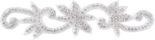 Vista 7 de FINGERINSPIRE 12 diamantes de imitación de cristal en forma de hoja - 6 estilos de apliques de cristal brillante con fijación en caliente, hojas 12