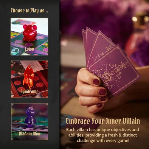 Vista 2 de Ravensburger Disney Villainous - Juego de mesa de estrategia más grande y malvado - Nuevos villanos de Pixar - Juega como Syndrome, Lotso o Madam