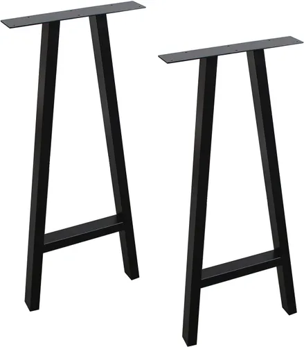 Vista 14 de MBQQ Patas para muebles de 15.7" de altura 17.7" de ancho, tubo cuadrado rústico decorativo, patas de mesa de metal resistente, patas de escritorio