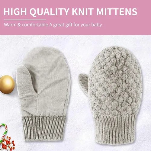 Vista 74 de Guantes de punto para bebés, niños y niñas, guantes de invierno para recién nacidos, guantes de 0 a 3 años