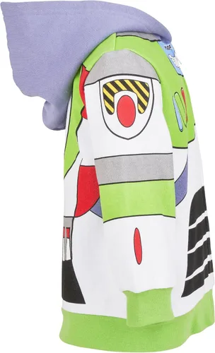 Vista 6 de Disney Pixar Toy Story Buzz Lightyear Sudadera con capucha de forro polar iTalk con cremallera para niños pequeños a grandes, Rojo