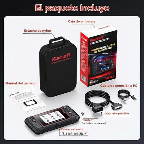Vista 7 de iCarsoft MB V2.0 OBD2 escáner herramienta de diagnóstico para Benz/Sprinter/lector de código de sistema completo inteligente con 9 restablecimientos