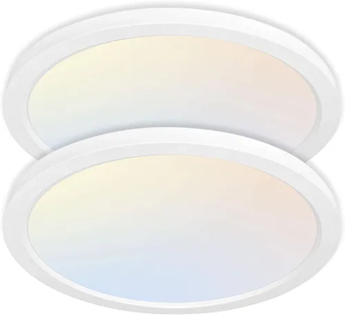 Vista 15 de hykolity Paquete de 2 Luces de Panel Plano Redondo LED de 9 Pulgadas con CCT Seleccionable, 18W 1800LM 3000K/4000K/5000K, Lámpara de Techo