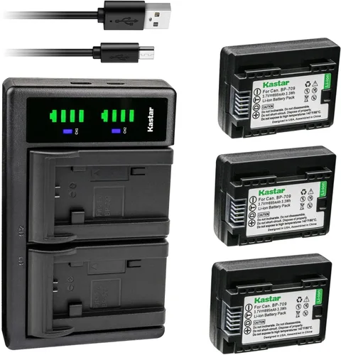 Vista 6 de Kastar BP-709 LTD2 Cargador de batería USB compatible con Canon LEGRIA HF M406 HFM406, LEGRIA HF M506 HFM506, LEGRIA HF M606 HFM606, LEGRIA HF M706