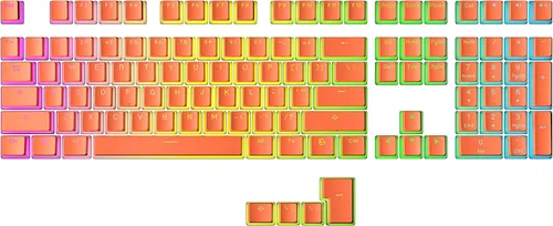 Vista 20 de Ranked Teclas Pudding PBT 112 Juego de teclas de doble disparo translúcidas ANSI EE. UU. e ISO Perfil OEM para teclado mecánico RGB de juego
