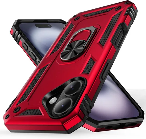 Vista 18 de Korecase Funda de teléfono para iPhone 16 con anillo de soporte, grado militar, a prueba de golpes, cuerpo completo, protección resistente para Negro
