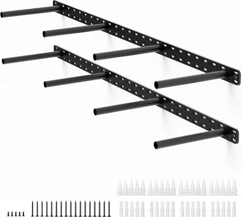 Vista 13 de 2 soportes flotantes de metal ocultos resistentes para estantes, estantes invisibles sin plantilla (16 x 6 x 1.5 pulgadas sin herramientas)