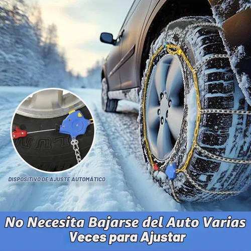 Vista 2 de Cadenas de nieve para automóviles, 2 x 12 mm, instalación rápida de 30 segundos de cadenas de neumáticos con tensor automático, cadena de tracción