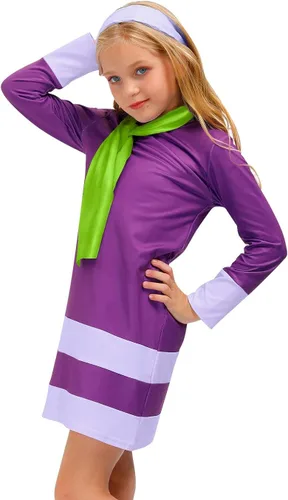 Vista 3 de BesserBay Disfraz de Halloween para niña, de manga larga, cosplay, 4-14 años