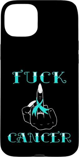 Vista 9 de Fuck Cancer Tattoos Survivor Teal Ribbon Ovarian Cancer Case for iPhone 16