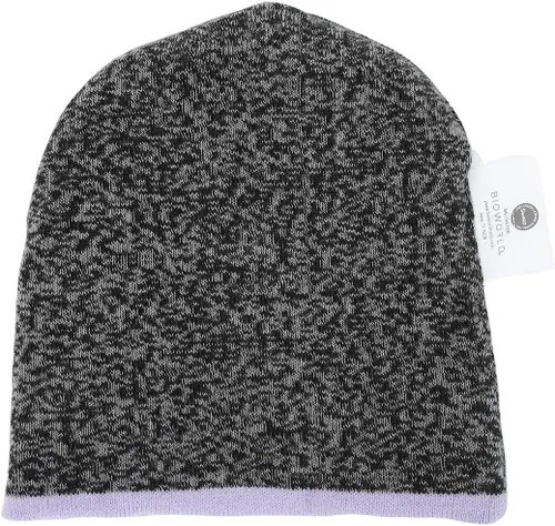 Vista 5 de Bioworld Kuromi Flame Skull - Gorro reversible gris, negro y morado, Multi colorido