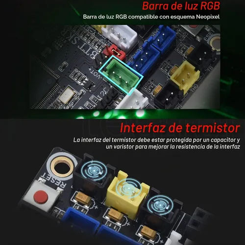 Vista 5 de BIGTREETECH SKR V1.4 Placa de control de 32 bits actualización SKR V1.3 placa base, compatible con TFT35/TFT35 E3/TFT70 pantalla táctil Mini12864