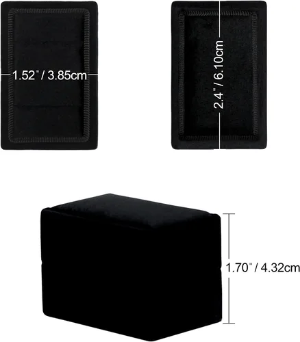 Vista 2 de BLUTETE Caja de joyería rectangular de terciopelo italiano con 3 ranuras, caja de regalo de compromiso, boda, caja de recuerdo, caja de regalo