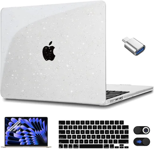 Vista 15 de CISSOOK Funda rosa bebé para MacBook Air de 15 pulgadas lanzamiento 2023 2024 2025, cubierta rígida de plástico rosa tiza con cubierta de teclado
