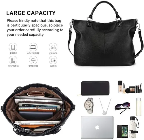 Vista 4 de Bolso Kattee, para mujer, de cuero suave, 3 formas de llevarlo, mochila, bolso y bolsa de mano