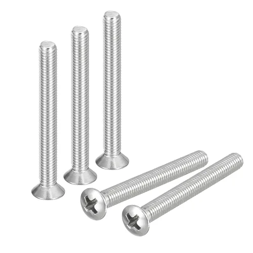 Vista 10 de uxcell Tornillos de máquina Phillips de cabeza ovalada M4x8mm, 50pcs 304 tornillos de cabeza avellanada ligeramente levantados de acero inoxidable