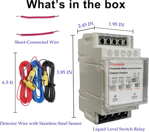 Vista 6 de Controlador automático de nivel de agua, sensor de nivel de líquido, relé automático de interruptor de flotador de bomba de 12 V, control de bomba
