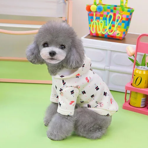 Vista 2 de Sudadera de Navidad con capucha para perro, pijamas para cachorros, suéteres para gatos, overoles para perro, chaqueta para perro, abrigo, trajes