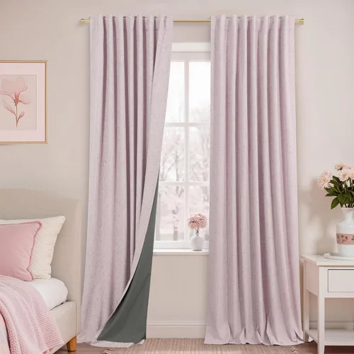 Vista 54 de KOUFALL - Cortinas de medio estilo francés de lino para ventana, juego de 2 cortinas cortas de 40 pulgadas de longitud, para privacidad, cortinas