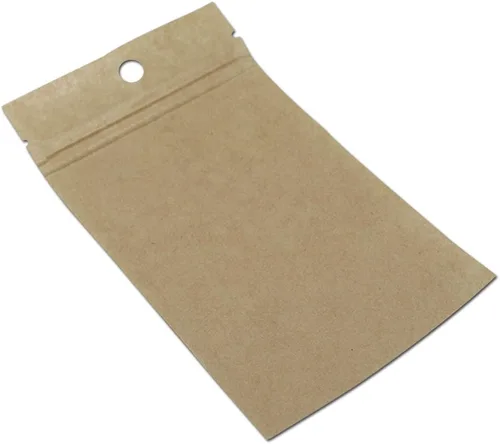 Vista 4 de FERENLI 100 bolsas pequeñas con cremallera de papel kraft marrón