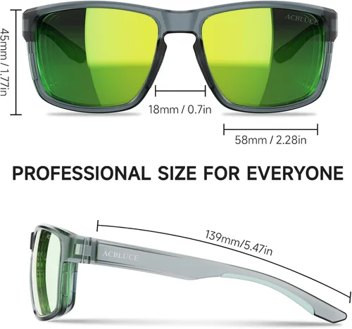 Vista 2 de ACBLUCE Lentes de sol deportivos polarizados para hombres y mujeres, ideales para conducir, pescar, béisbol y correr, marco irrompible TR90