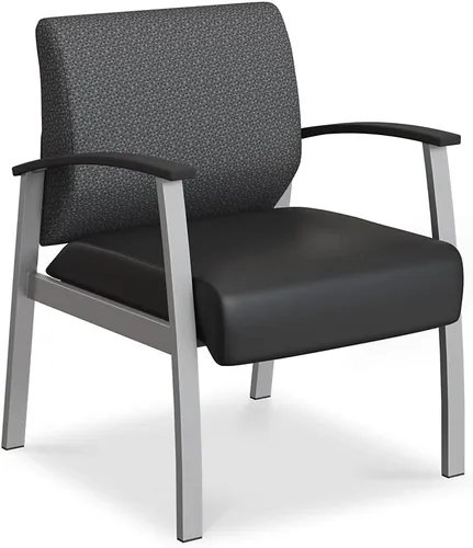 Vista 5 de NBF - Silla de recepción de poliuretano con brazos, color negro