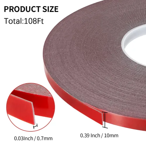 Vista 2 de Storystore - Cinta adhesiva de doble cara, 0.39 pulgadas x 108 pies Cinta de espuma impermeable resistente para tiras de luces LED, decoración