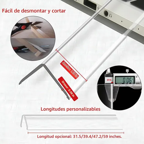 Vista 4 de Protector de Esquina de Pared - 2 Piezas, 40.6cm x 3cm - Protectores de Esquina Autoadhesivos Transparentes para Paredes, Puertas de Armarios