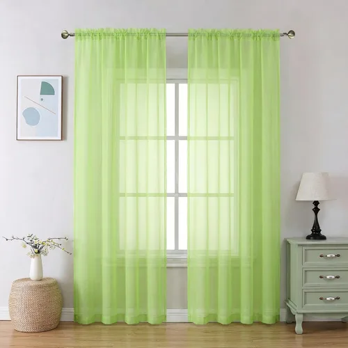 Vista 97 de Aiyufeng 2 paneles de cenefa transparente negra de 14 pulgadas de largo, cortinas cortas negras transparentes para dormitorio, cortinas de cocina