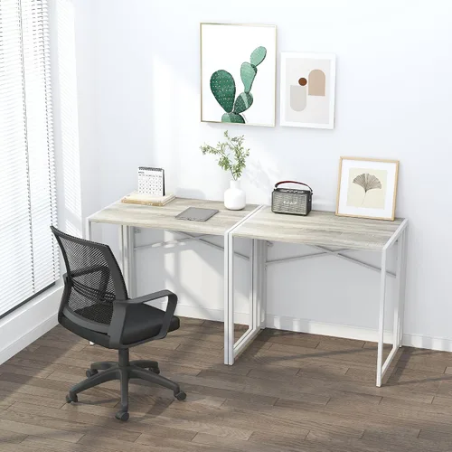 Vista 6 de Lutown-Teen Escritorio pequeño plegable de 32 pulgadas, escritorio pequeño de oficina sin necesidad de montaje, escritorio para computadora de Beige