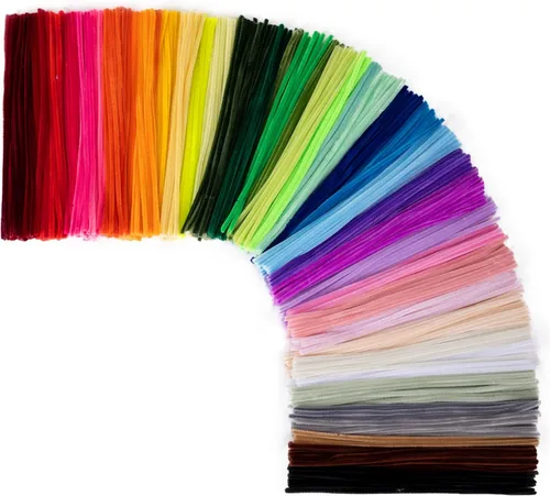 Vista 40 de Caydo 200 piezas de limpiadores de tubos negros de Halloween, varillas de chenilla para manualidades, en masa para niños, arte DIY, manualidades
