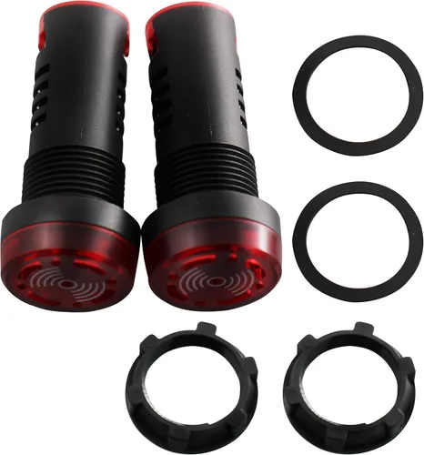 Vista 4 de DIGITEN AC DC 12 V 0.866 in rojo LED flash alarma 80dB lámpara de luz indicadora con zumbador paquete de 2