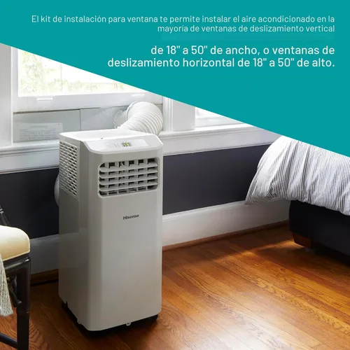 Vista 3 de Hisense Ventilador deshumidificador de enfriamiento portátil de 6,000 BTU para habitaciones más pequeñas de hasta 250 pies cuadrados, control