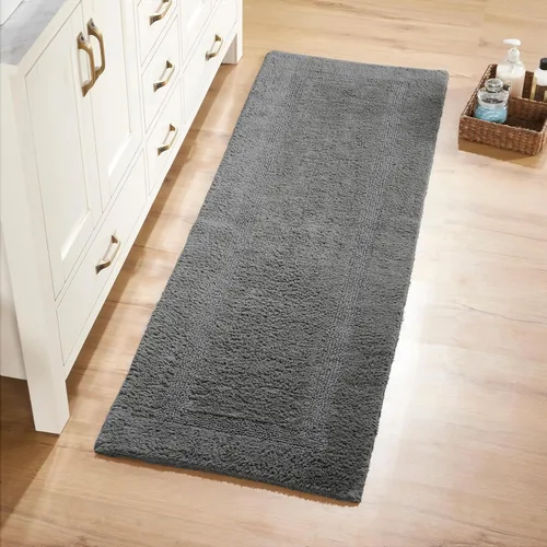 Vista 347 de Better Trends - Juego de 2 alfombras de baño 100% algodón, extra suaves, con borlas, de 17" x 24", alfombra de baño superabsorbente y reversible