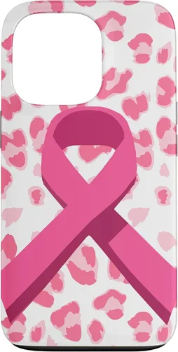 Vista 10 de Funda para iPhone 16 con cinta rosa en estampado de leopardo para concientización sobre el cáncer de mama
