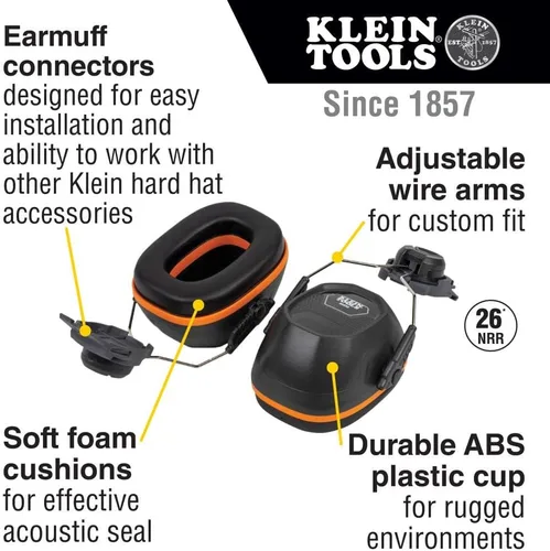 Vista 6 de Klein Tools Paquete de casco duro con accesorio para orejeras