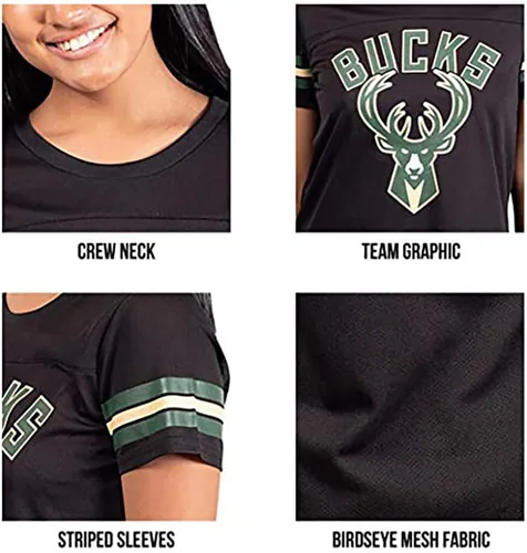 Vista 6 de Ultra Game - Camiseta de malla súper suave oficial de la NBA para mujer