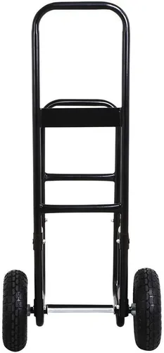 Vista 3 de Carrito de leña para leña, estante de almacenamiento para exteriores, interior, carrito de leña con ruedas