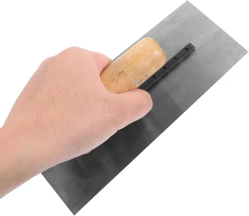 Vista 3 de Housoutil Paleta de mano resistente Paleta de hormigón Mango de madera Herramientas de albañilería para yeso