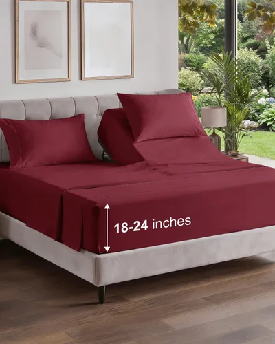 Vista 35 de Extra Deep Twin XL Sheet Set - 3 Piece College Dorm Room - White 01-Blanco